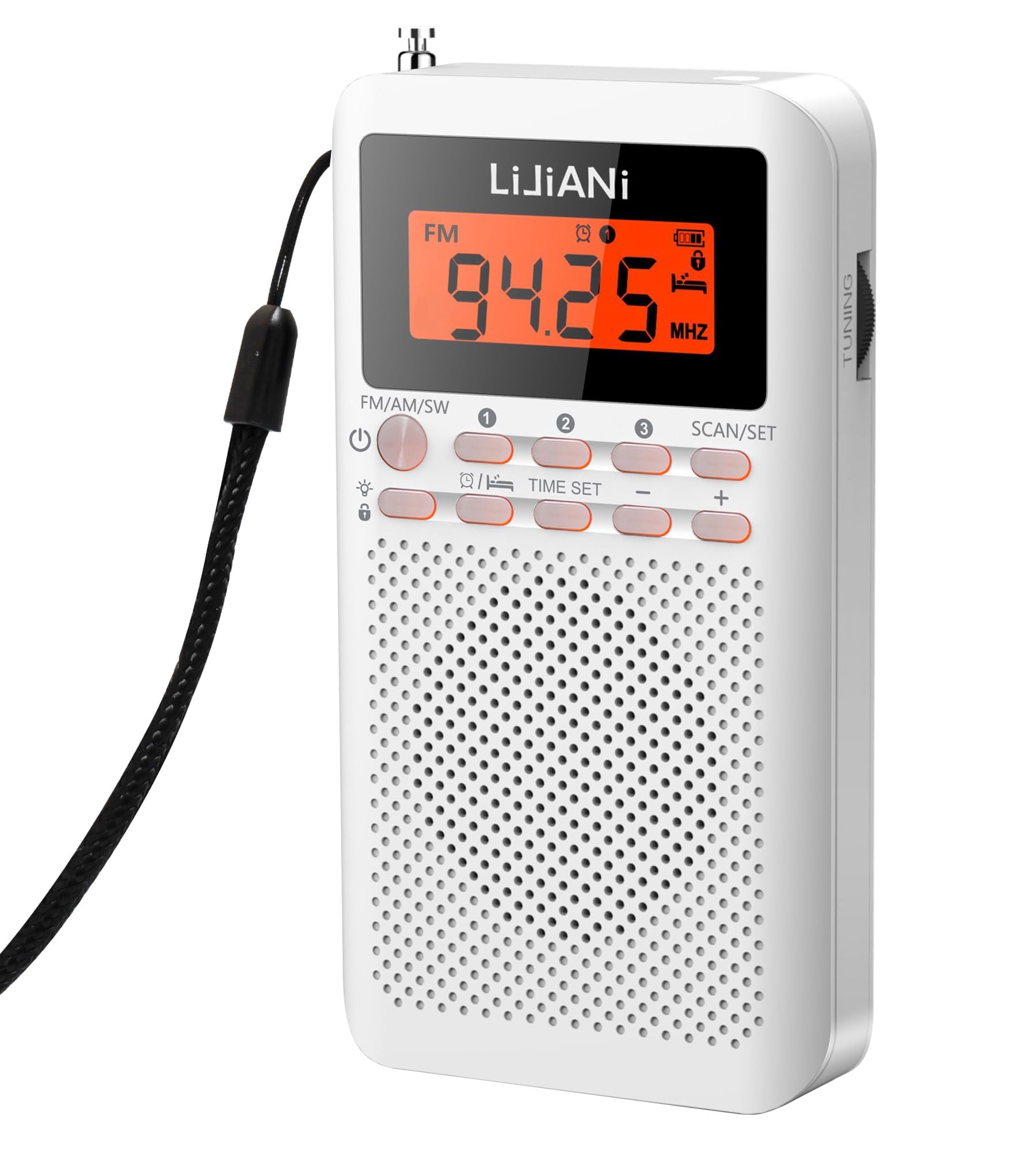 The RD218 is a compact portable radio with FM/AM/SW reception, uses two AA batteries, features backlit buttons for nighttime use, a digital clock, ala
The RD218 is a compact portable radio with FM/AM/SW reception, uses two AA batteries, features backlit buttons for nighttime use, a digital clock, ala