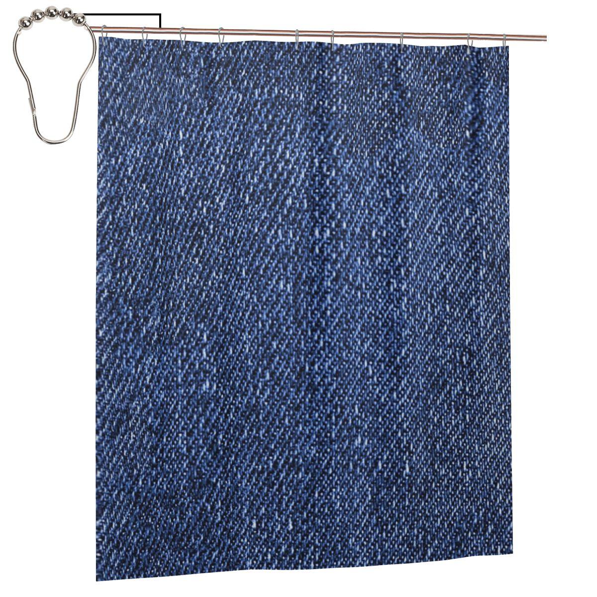 Denim Classic Navy Blue Shower Curtain Bathroom Polyester Waterproof Bath Curtains With Hooks W60H190(CM)-1 Pcs
Denim Classic Navy Blue Shower Curtain Bathroom Polyester Waterproof Bath Curtains With Hooks W60H190(CM)-1 Pcs