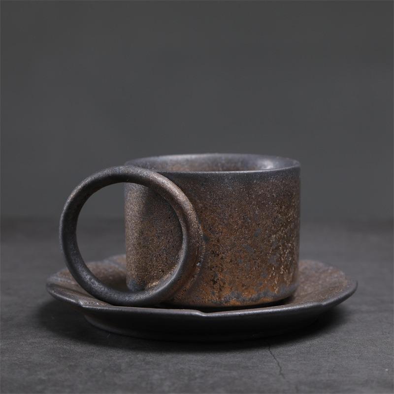 Coffee Cup and Saucer Set Creative Afternoon Ceramic teacup Vintage Espresso Cup Coarse Pottery Milk Breakfast Cup 220ml
Coffee Cup and Saucer Set Creative Afternoon Ceramic teacup Vintage Espresso Cup Coarse Pottery Milk Breakfast Cup 220ml