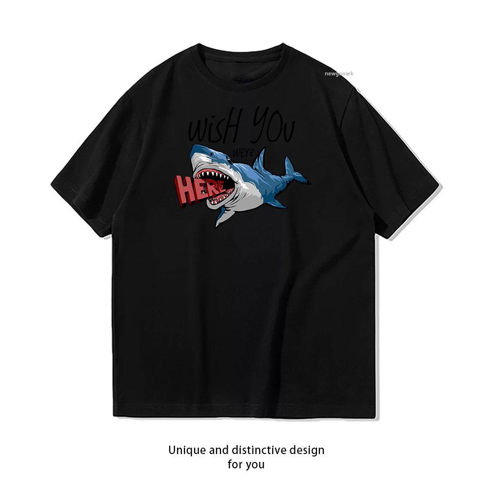 Sharky Here cotton T shirt Unisex Adult couple streetwealtops tee Short sleev Casual S
Sharky Here cotton T shirt Unisex Adult couple streetwealtops tee Short sleev Casual S