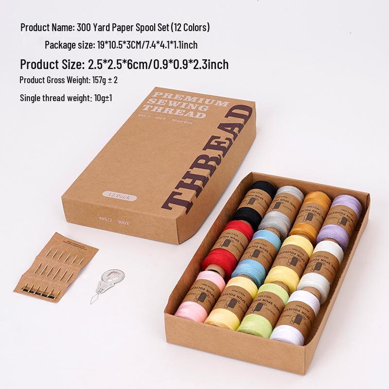 Cowhide Box Colored Sewing Thread Set: Hand & Machine Use, 402 Spools 300 yards
Cowhide Box Colored Sewing Thread Set: Hand & Machine Use, 402 Spools 300 yards