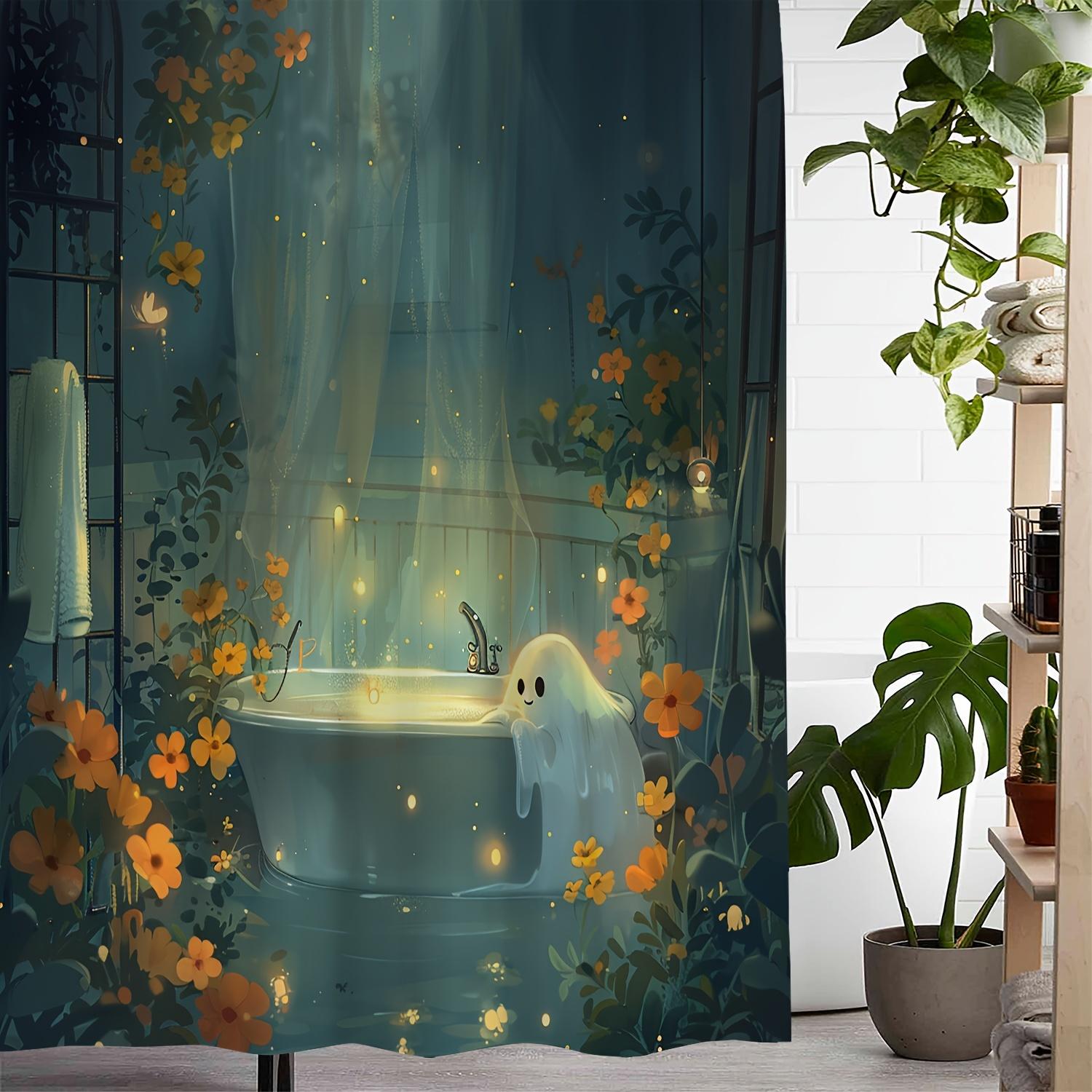 Vintage Halloween Bathtub Floral Print Shower Curtain, Includes 12 Hooks Curtain For Windows W60H190(CM)-1 Pcs
Vintage Halloween Bathtub Floral Print Shower Curtain, Includes 12 Hooks Curtain For Windows W60H190(CM)-1 Pcs