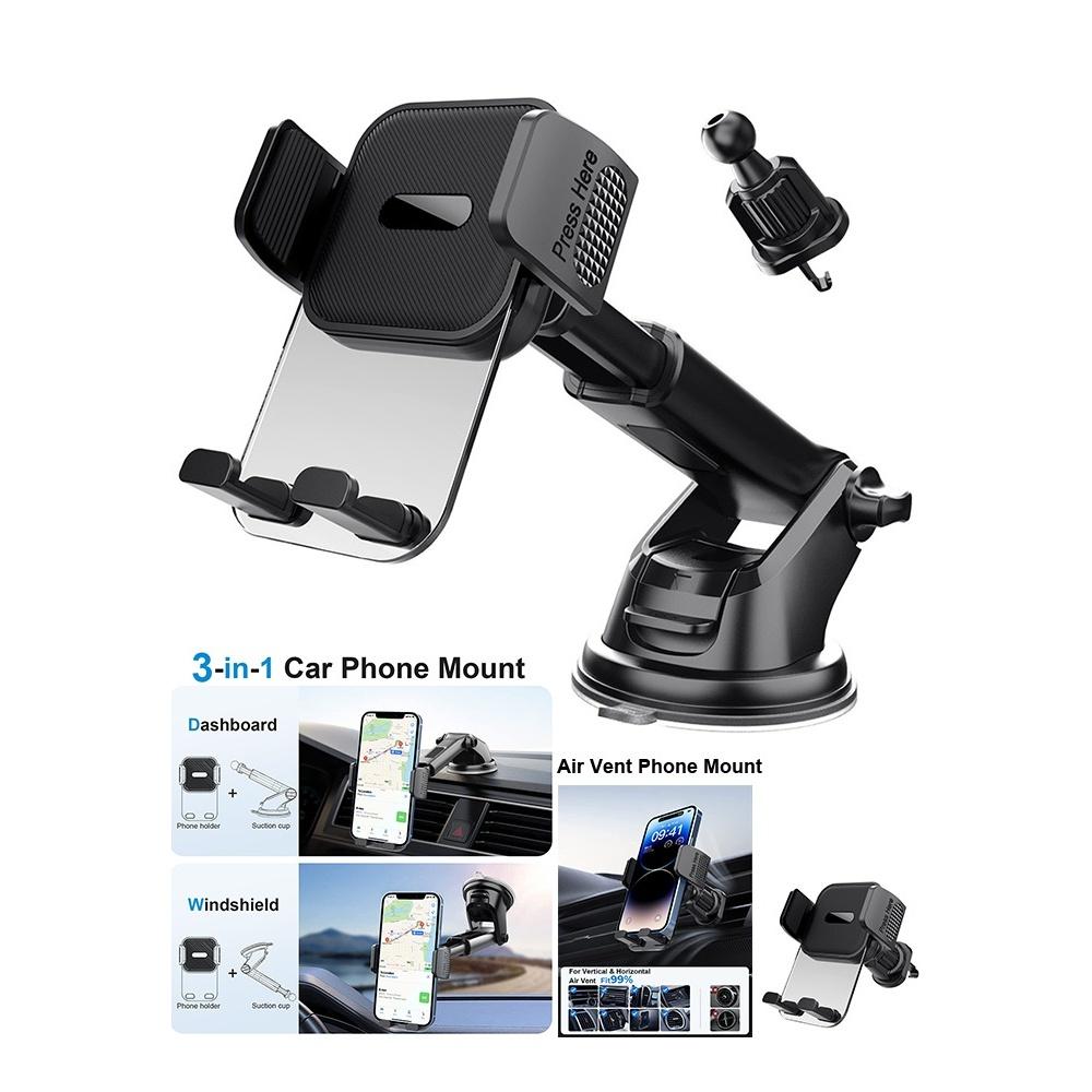 YZMA GLOBAL Car Phone Holder Car Mount Upgraded 3-in-1 Dashboard/Air Vent/Windscreen Metal Hooke Holder with One-Button Release 360° Rotation Compati
YZMA GLOBAL Car Phone Holder Car Mount Upgraded 3-in-1 Dashboard/Air Vent/Windscreen Metal Hooke Holder with One-Button Release 360° Rotation Compati