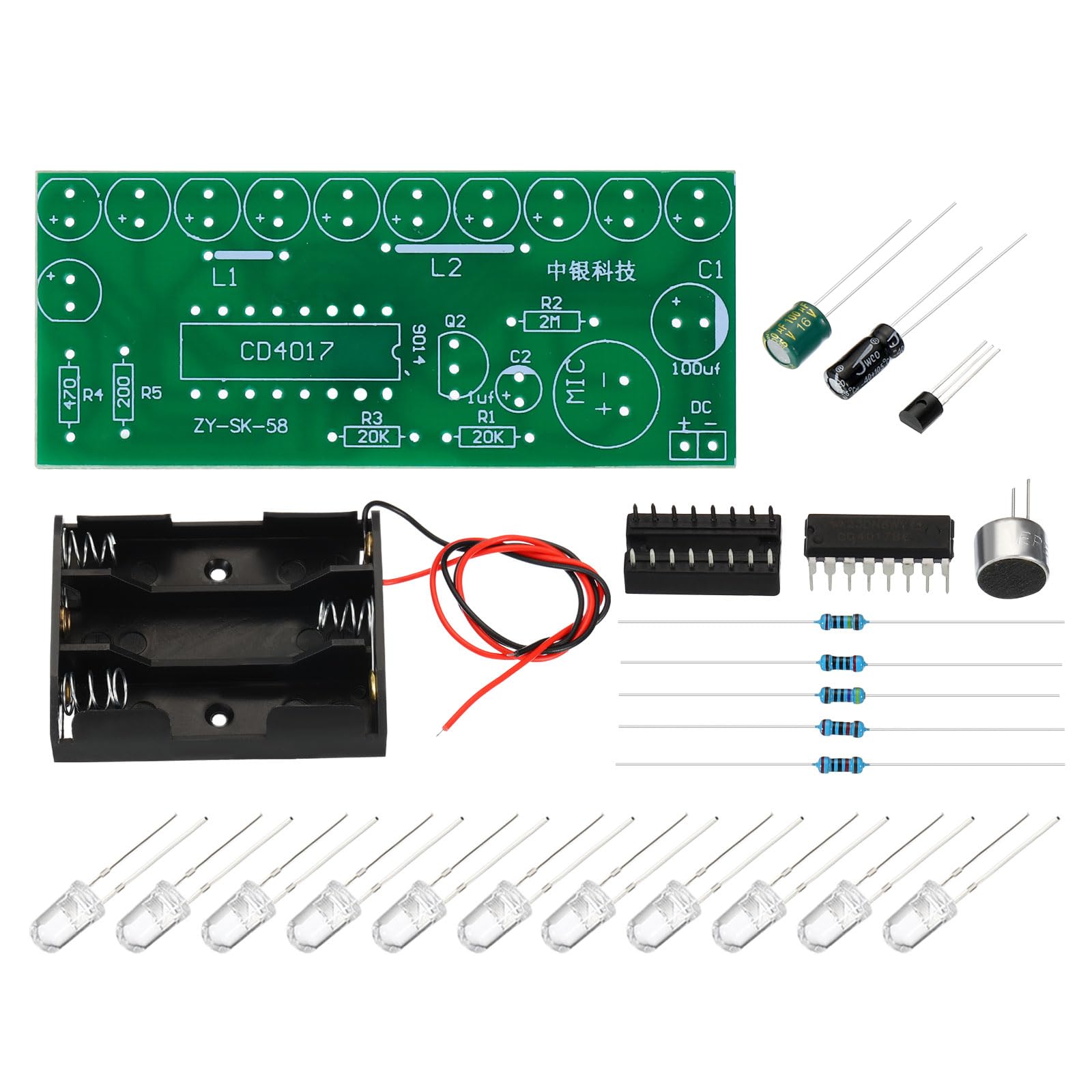 PATIKIL Soldering Practice Board 1 Set Electronic Kit Prototype PCB Board DIY Welding Circuit Voice Controlled LED Light for Competition Experiments
PATIKIL Soldering Practice Board 1 Set Electronic Kit Prototype PCB Board DIY Welding Circuit Voice Controlled LED Light for Competition Experiments