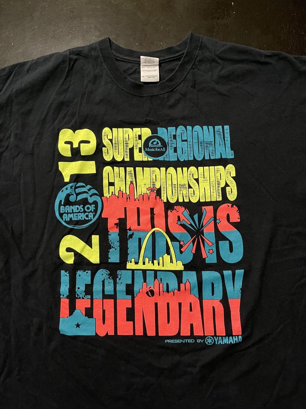 Bands of America 2013 Winston Salem Regional T-Shirt, Black, Size: 2XL XXL L
Bands of America 2013 Winston Salem Regional T-Shirt, Black, Size: 2XL XXL L