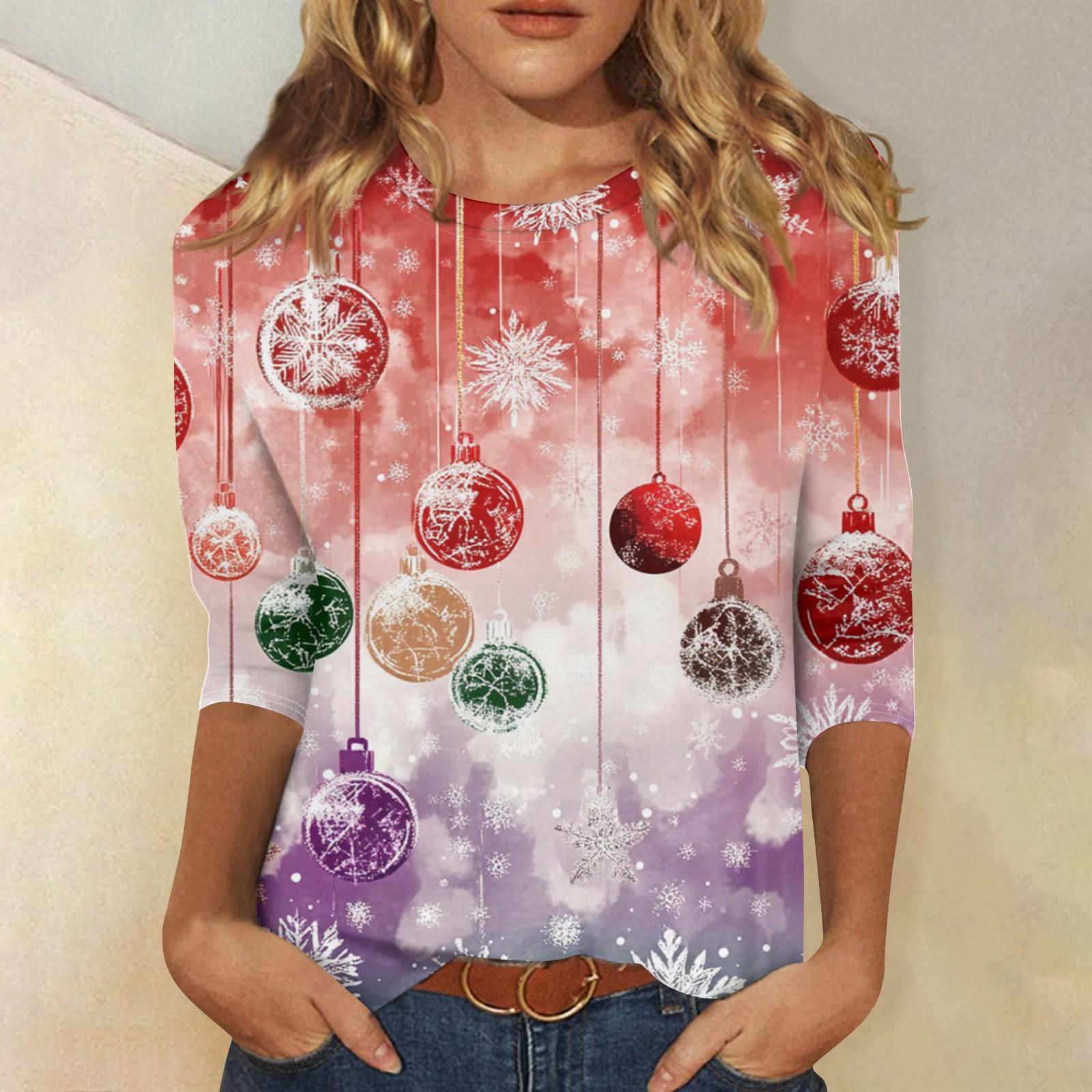 Женская модная повседневная футболка с круглым вырезом и рождественским принтом, семь рукавов XL
Женская модная повседневная футболка с круглым вырезом и рождественским принтом, семь рукавов XL