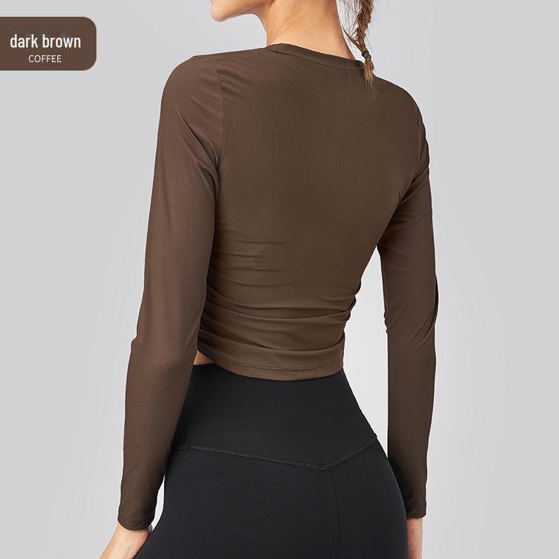 Женская облегающая футболка для йоги с длинным рукавом – быстросохнущая, дышащая, плиссированная футболка для фитнеса на осень Small
Женская облегающая футболка для йоги с длинным рукавом – быстросохнущая, дышащая, плиссированная футболка для фитнеса на осень Small