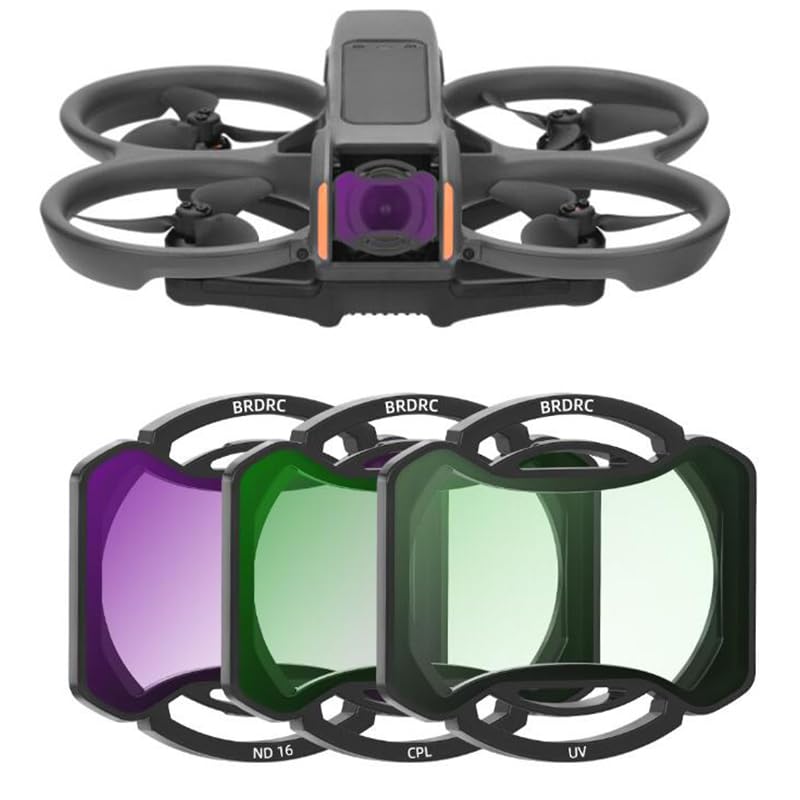 DJI Avata 2 Drone Compatible Filter Lens Filter Kit Waterproof Prevents Overexposure and Blocks UV Rays (UV+CPL+ND16)
DJI Avata 2 Drone Compatible Filter Lens Filter Kit Waterproof Prevents Overexposure and Blocks UV Rays (UV+CPL+ND16)