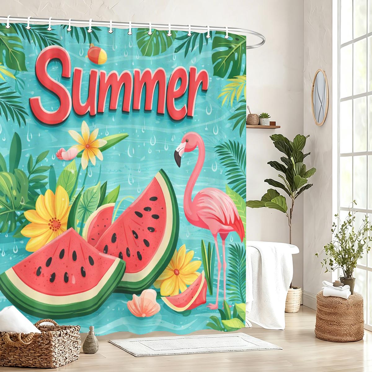 Vibrant Summer Themed Polyester Shower Curtain - Fun Tropical & Fruity Print Bathroom Decorative Curtain For Home Use W60H190(CM)-1 Pcs
Vibrant Summer Themed Polyester Shower Curtain - Fun Tropical & Fruity Print Bathroom Decorative Curtain For Home Use W60H190(CM)-1 Pcs