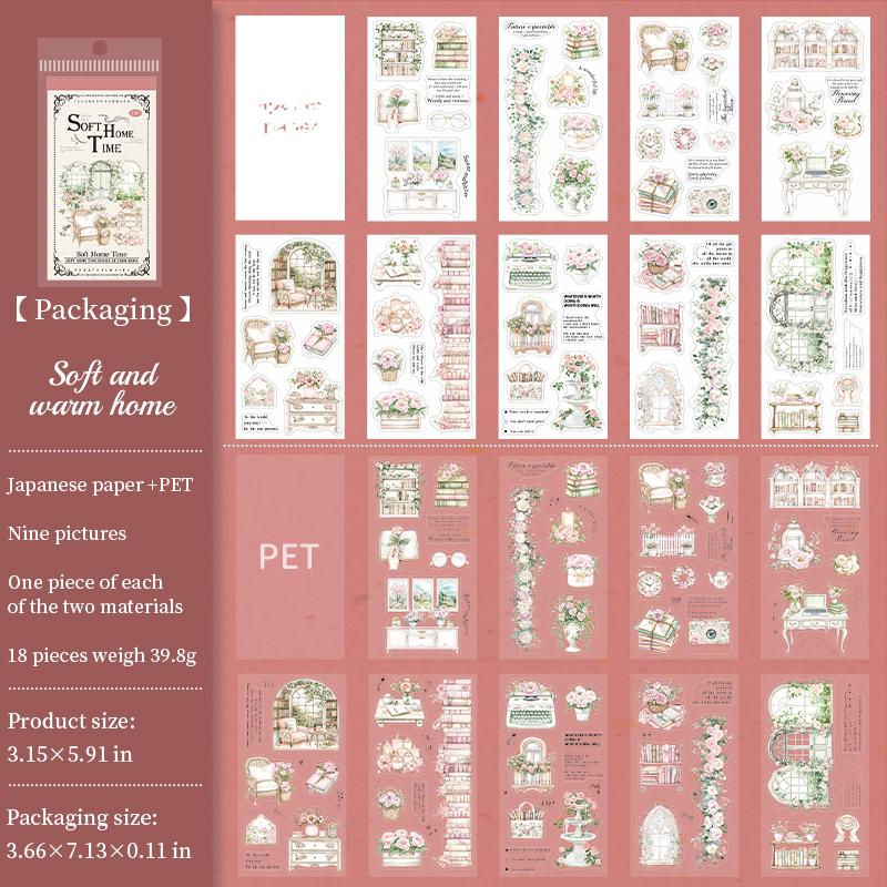 18 Sheets Cartoon PET Sticker Book Diy Diary Decoration Plant Flower Butterfly INS Album Scrapbooking Stickers Kawaii Stationery
18 Sheets Cartoon PET Sticker Book Diy Diary Decoration Plant Flower Butterfly INS Album Scrapbooking Stickers Kawaii Stationery