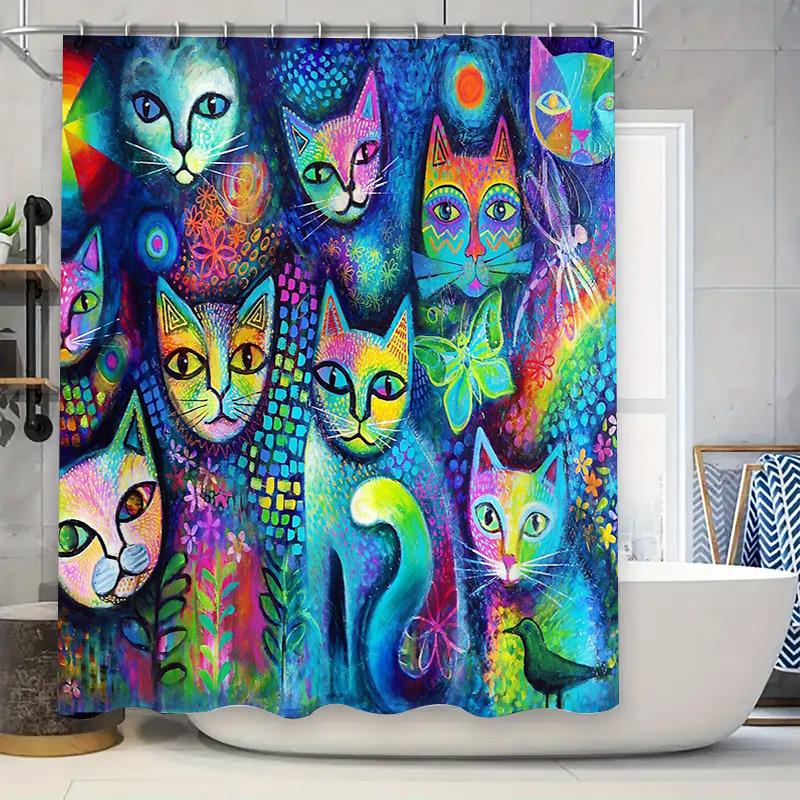 Cat Shower Curtain Artistic Animal Lover Decor Modern Bathroom Set Waterproof Liner Vintage Pattern Home Decoration Gift Idea W60H190(CM)-1 Pcs
Cat Shower Curtain Artistic Animal Lover Decor Modern Bathroom Set Waterproof Liner Vintage Pattern Home Decoration Gift Idea W60H190(CM)-1 Pcs