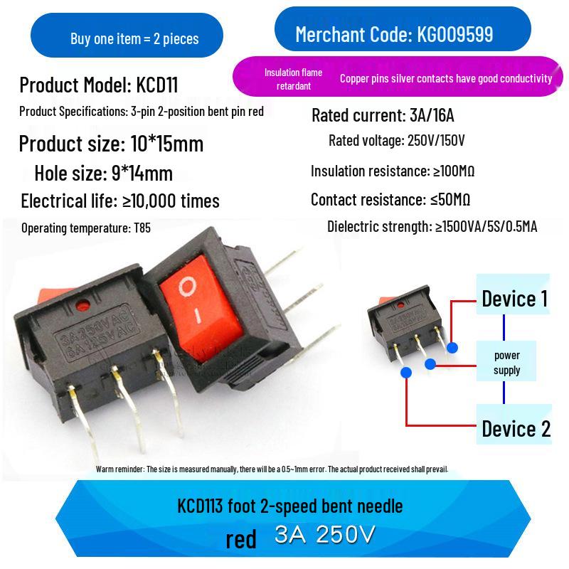 Compact Boat-Shaped Rocker Switch: 2-Pin/3-Pin, Dual Position, KCD11 for Small Electronics
Compact Boat-Shaped Rocker Switch: 2-Pin/3-Pin, Dual Position, KCD11 for Small Electronics