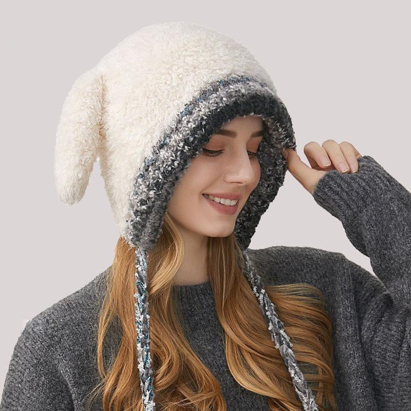 Knitted Hat Women s Winter Outdoor Ear Warm Hat Cartoon Rabbit Ear Wool Hat розовый 
Knitted Hat Women s Winter Outdoor Ear Warm Hat Cartoon Rabbit Ear Wool Hat розовый