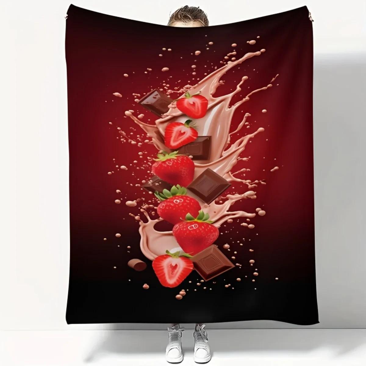 1 chocolate and strawberry patterned flannel blanketsoft and warm perfect for home décor beds chairs camping or travel 75x100cm
1 chocolate and strawberry patterned flannel blanketsoft and warm perfect for home décor beds chairs camping or travel 75x100cm