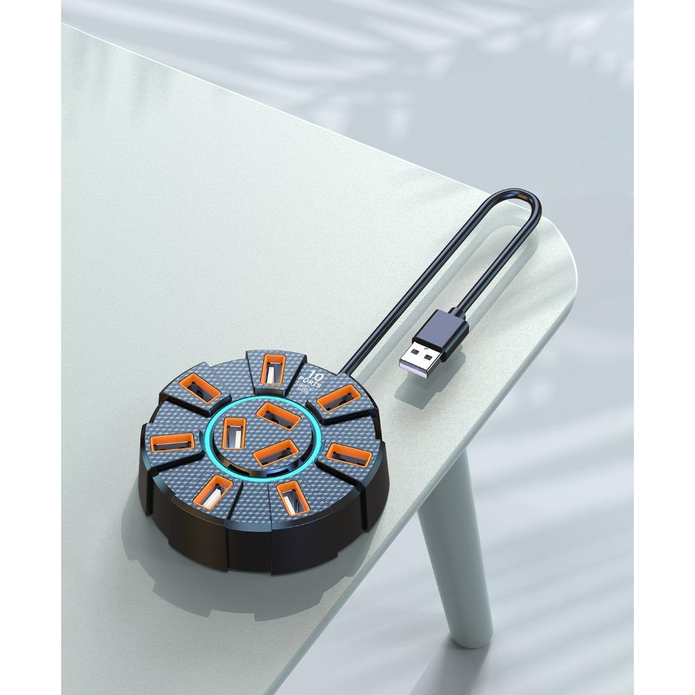 USB C Hub 10 в 1 док-станция с кард-ридером многопортовый адаптер для ноутбука MacBook Pro Air 10 ports 3.0 black 0.6M
USB C Hub 10 в 1 док-станция с кард-ридером многопортовый адаптер для ноутбука MacBook Pro Air 10 ports 3.0 black 0.6M