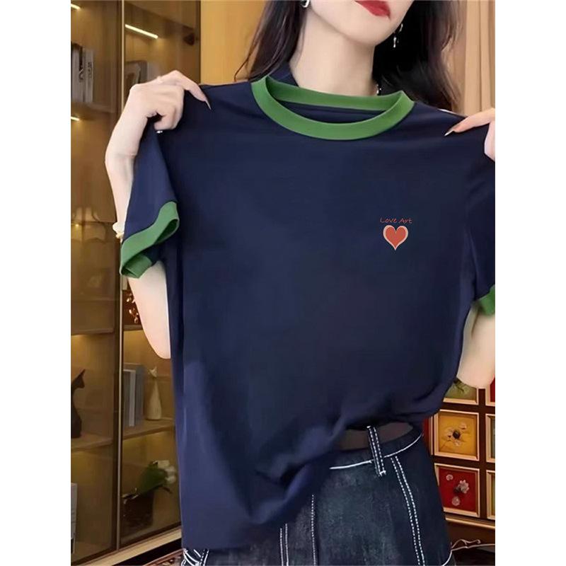 Women s Dark Blue Color-Blocked Short Sleeve Cotton T-Shirt - Designer Feel, Trendy, Age-Reducing Summer Top. 2XL
Women s Dark Blue Color-Blocked Short Sleeve Cotton T-Shirt - Designer Feel, Trendy, Age-Reducing Summer Top. 2XL