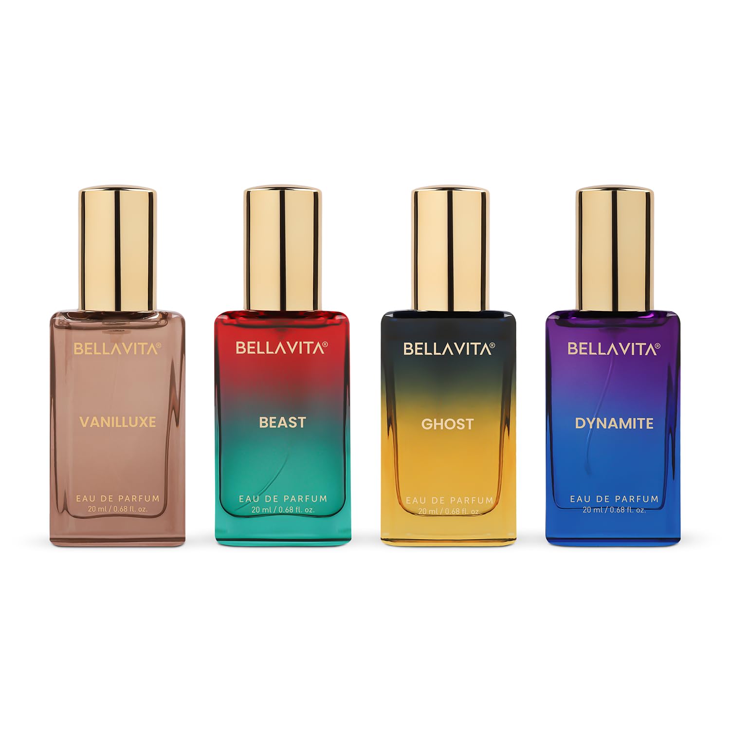 BELLAVITA Magical Scents 4x20мл | Стойкий парфюмерный набор EDP для мужчин и женщин | Ваниль, Карамель и Мускус | Цветочный, Пряный Премиальный Аромат 100 ml
BELLAVITA Magical Scents 4x20мл | Стойкий парфюмерный набор EDP для мужчин и женщин | Ваниль, Карамель и Мускус | Цветочный, Пряный Премиальный Аромат 100 ml