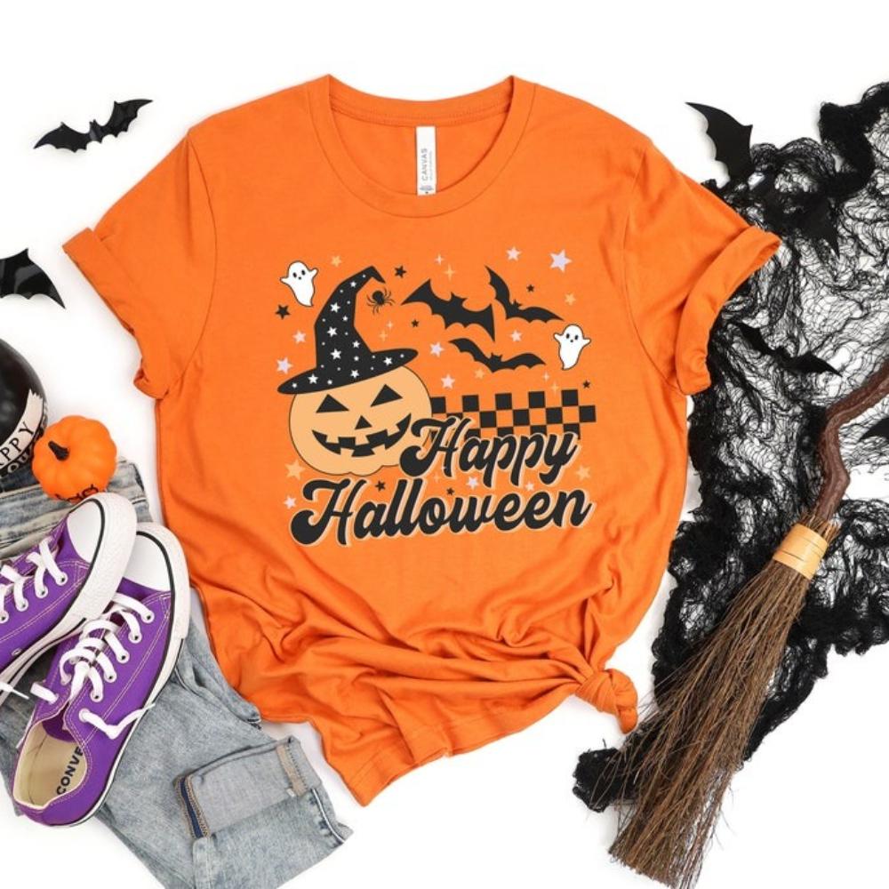 Happy Halloween Woman Man Orange Graphic T Shirts All Saints Day Shirt Autumn Fashion Casual Outdoors Breathable Shortsleev S
Happy Halloween Woman Man Orange Graphic T Shirts All Saints Day Shirt Autumn Fashion Casual Outdoors Breathable Shortsleev S