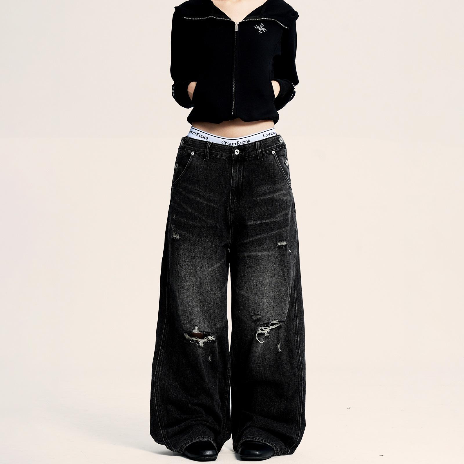 Yongfang American Retro Black Ripped Straight-Leg Jeans - Unisex Casual Loose-Fit Floor-Length L чёрный
Yongfang American Retro Black Ripped Straight-Leg Jeans - Unisex Casual Loose-Fit Floor-Length L чёрный