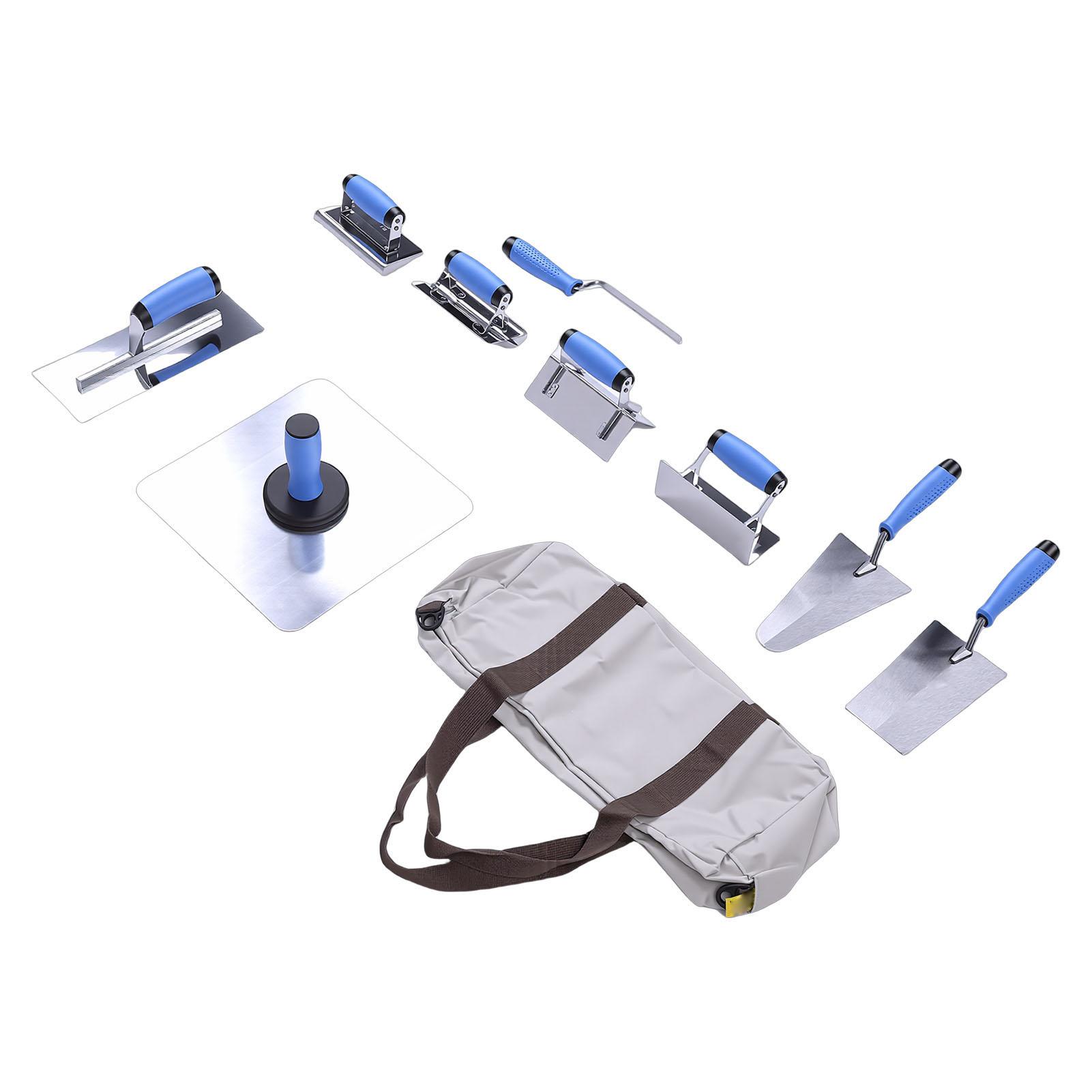 Concrete Trowel Set Inside Outside Corner Hand Trowels Bricklaying Plastering Tools with Pan and Portable Storage Bag
Concrete Trowel Set Inside Outside Corner Hand Trowels Bricklaying Plastering Tools with Pan and Portable Storage Bag