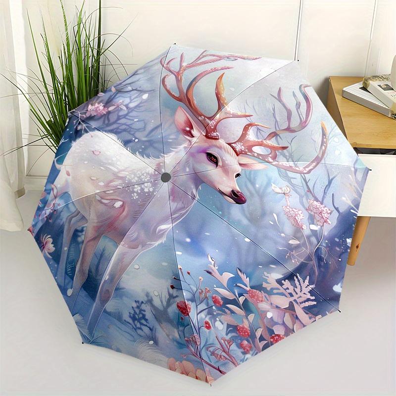 Winter Fantasy Deer Theme 8 Bone Hand Automatic Folding Umbrella, Compact and Portable Design, A Perfect Gift for Birthday, Christmas or Bus
Winter Fantasy Deer Theme 8 Bone Hand Automatic Folding Umbrella, Compact and Portable Design, A Perfect Gift for Birthday, Christmas or Bus