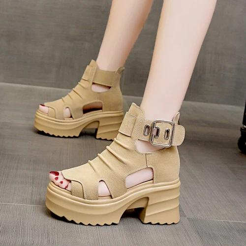 Women Gladiator Sandals Summer 8CM Ladies Beach Wedge Slippers New 2025 High Platform Chunky Hollow Buckle Shoes Sandalias Mujer 34 хакі
Women Gladiator Sandals Summer 8CM Ladies Beach Wedge Slippers New 2025 High Platform Chunky Hollow Buckle Shoes Sandalias Mujer 34 хакі