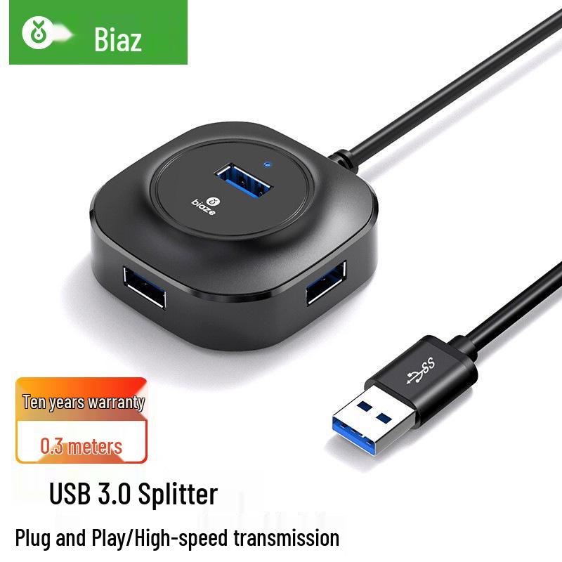 Biaz USB 3.0 High-Speed 4-Port HUB Splitter with Power Interface (Model HUB22)
Biaz USB 3.0 High-Speed 4-Port HUB Splitter with Power Interface (Model HUB22)
