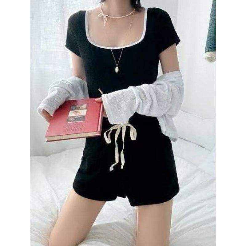 Sexy backless simple one-piece slim-fitting short-sleeved conservative boxers hot spring swimsuit set XL чорний
Sexy backless simple one-piece slim-fitting short-sleeved conservative boxers hot spring swimsuit set XL чорний
