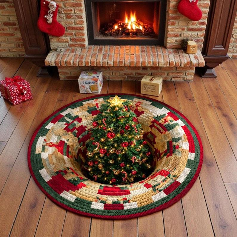 Christmas Tree Round Doormat, Winter Home Decor Rug, Xmas Welcome Door Mat for Holiday Decoration (2D Flat Printing) Diameter 60cm
Christmas Tree Round Doormat, Winter Home Decor Rug, Xmas Welcome Door Mat for Holiday Decoration (2D Flat Printing) Diameter 60cm