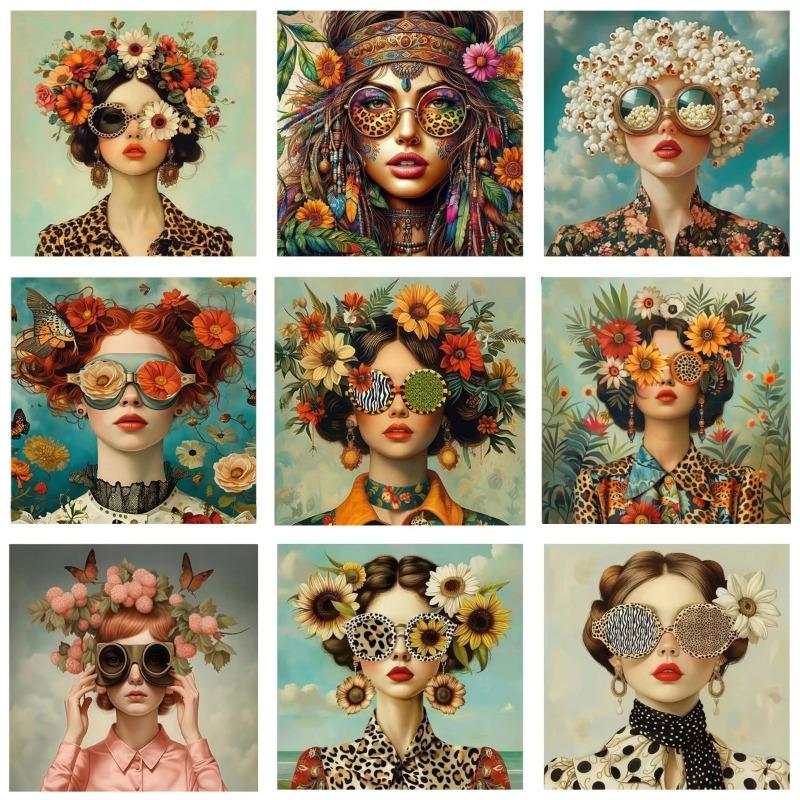 Beautiful Woman with Glasses Flower Canvas Wall Art Painting Posters and Prints Women Wall Art Picture Room Decor Picture 21cm×30cm NoFrame
Beautiful Woman with Glasses Flower Canvas Wall Art Painting Posters and Prints Women Wall Art Picture Room Decor Picture 21cm×30cm NoFrame