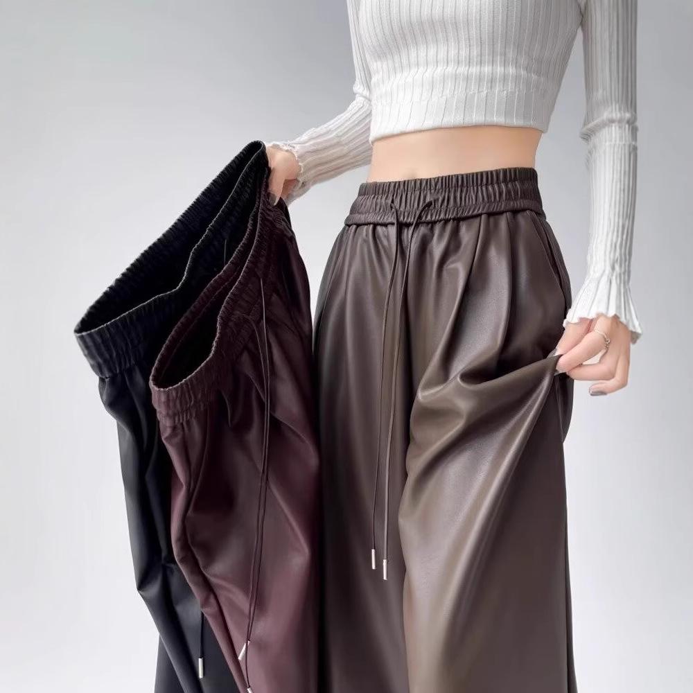 Coffee PU Leather High-Waist Wide-Leg Pants: Women s Autumn/Winter Casual, Loose, Floor-Length Straight-Leg Style. M
Coffee PU Leather High-Waist Wide-Leg Pants: Women s Autumn/Winter Casual, Loose, Floor-Length Straight-Leg Style. M