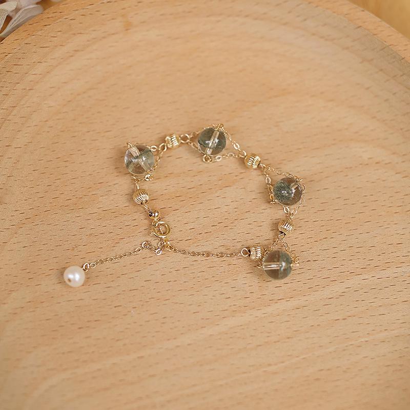 14K Gold-Filled Baby s Breath Green Phantom Crystal Bracelet for Women - Minimalist Light Luxury Design Adjustable 13cm-20cm
14K Gold-Filled Baby s Breath Green Phantom Crystal Bracelet for Women - Minimalist Light Luxury Design Adjustable 13cm-20cm