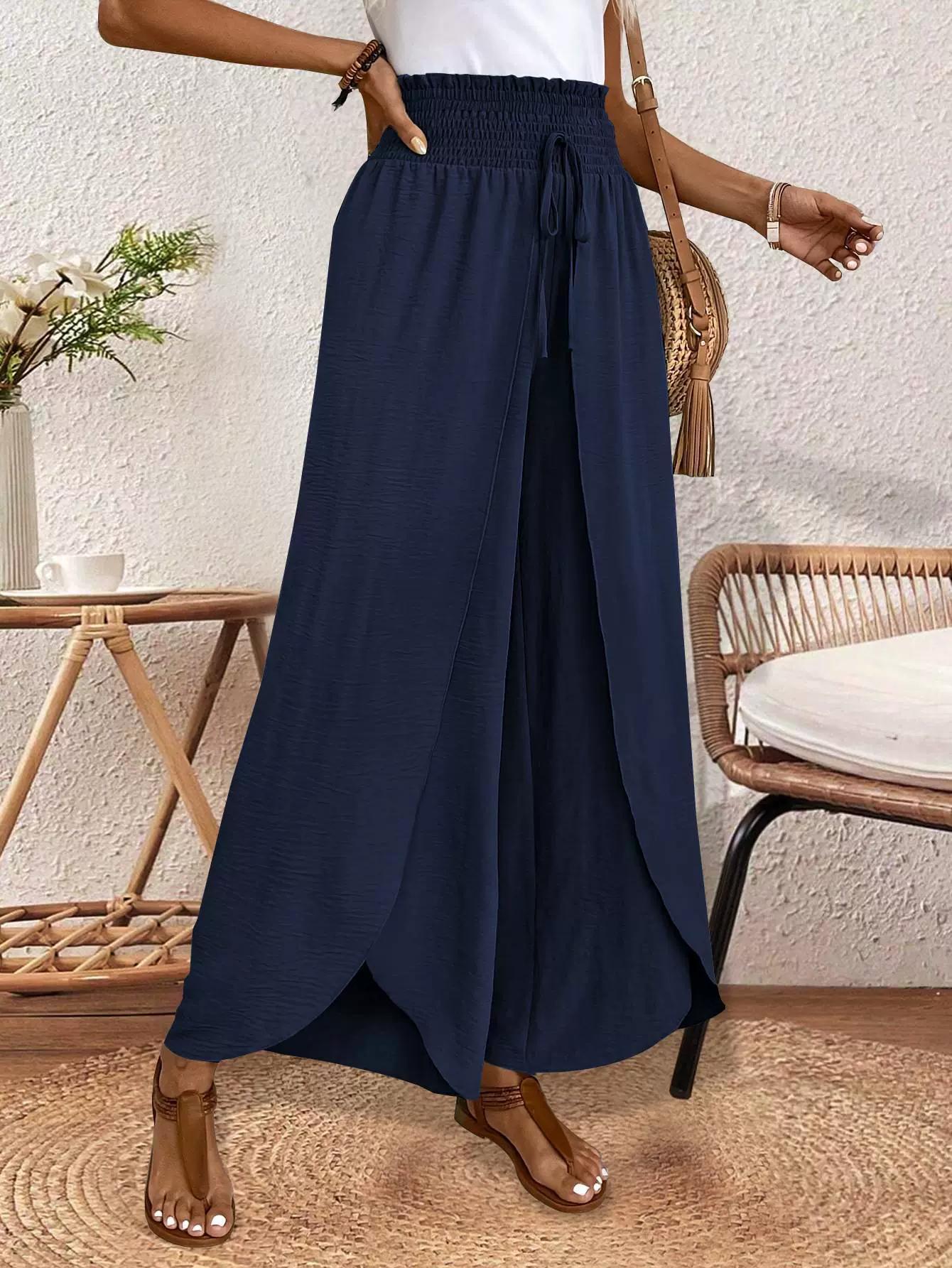 Women s Loose Straight Leg Pants Elastic High Waist Wide Leg Irregular Pants XL темно-синього кольору
Women s Loose Straight Leg Pants Elastic High Waist Wide Leg Irregular Pants XL темно-синього кольору
