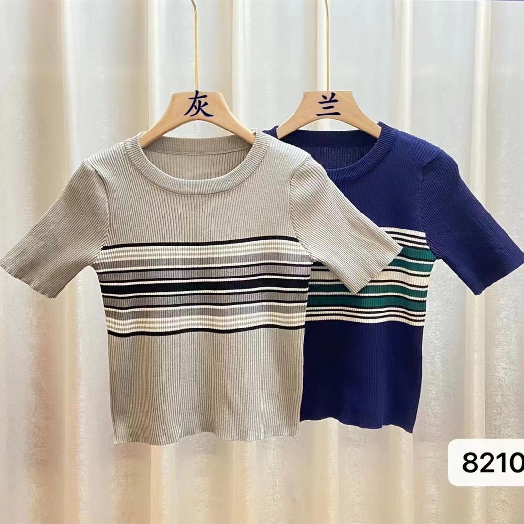 Striped Color Collision Round Neck Knit Short Sleeve T-shirt Women Summer Short Bodycon Design Niche Tops Casual Essential Slim Fit Pullovers Tees One Size сірий колір
Striped Color Collision Round Neck Knit Short Sleeve T-shirt Women Summer Short Bodycon Design Niche Tops Casual Essential Slim Fit Pullovers Tees One Size сірий колір