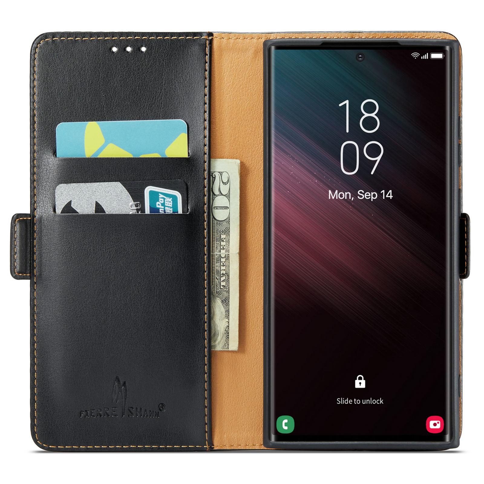 FIERRE SHANN For Samsung Galaxy S24 Ultra Case Anti-fall Leather Stand Wallet Protective Cover Black
FIERRE SHANN For Samsung Galaxy S24 Ultra Case Anti-fall Leather Stand Wallet Protective Cover Black