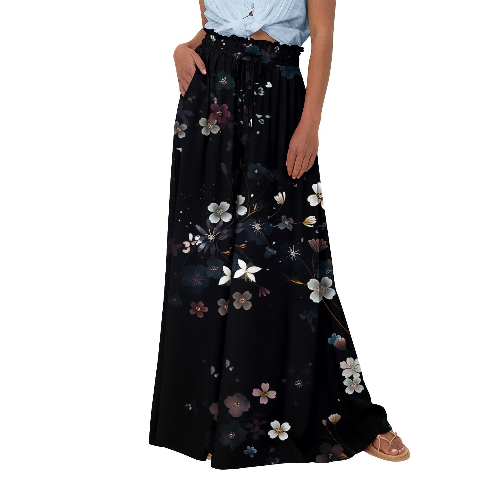 Женские широкие брюки с высокой талией, летние повседневные струящиеся брюки-палаццо, пляжные брюки с цветочным принтом и карманом XXL темно-серого
Женские широкие брюки с высокой талией, летние повседневные струящиеся брюки-палаццо, пляжные брюки с цветочным принтом и карманом XXL темно-серого