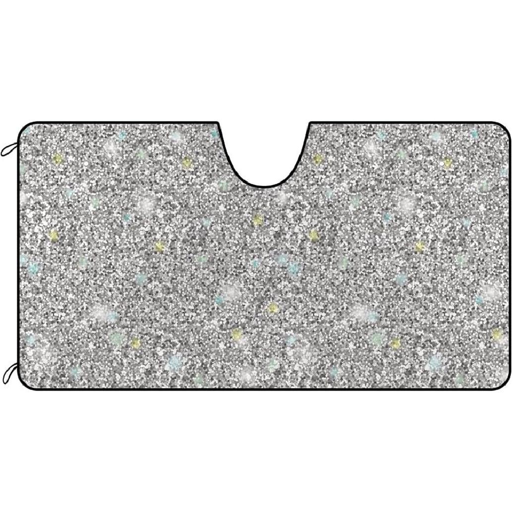 Car Front Windshield Sunshade Silver Grey Glitter Background Decor Vehicle Sun Shade Visor UV Ray Reflector Sun Protector, Keep Vehicle Cool, 55 x 51 x 26.8
Car Front Windshield Sunshade Silver Grey Glitter Background Decor Vehicle Sun Shade Visor UV Ray Reflector Sun Protector, Keep Vehicle Cool, 55 x 51 x 26.8
