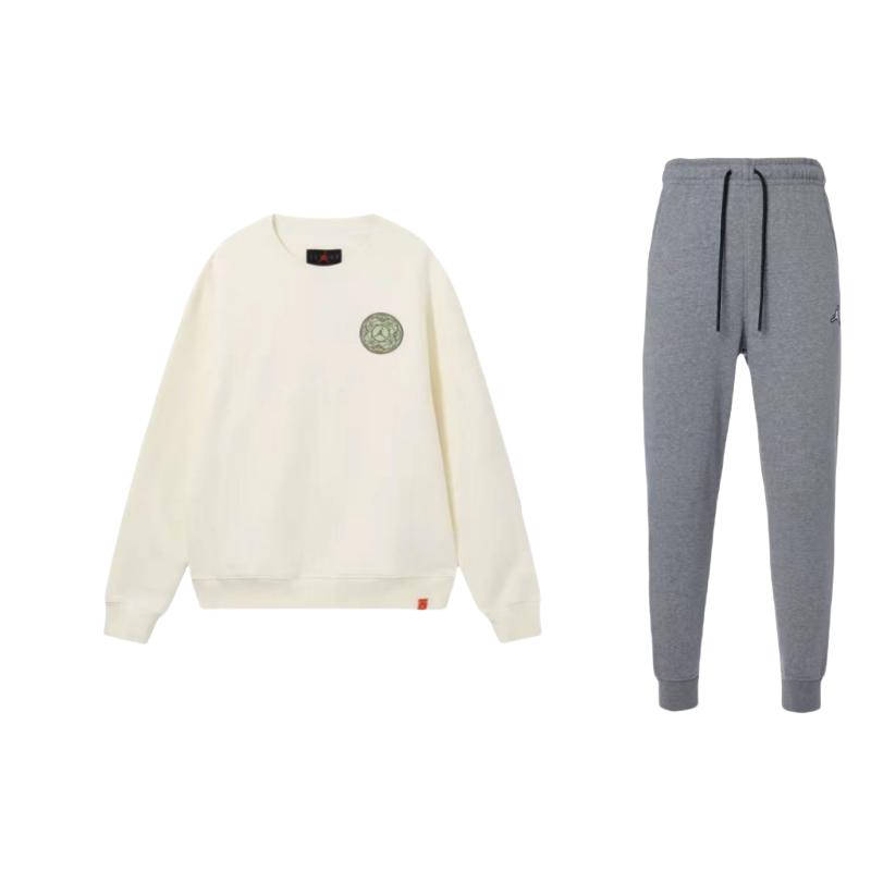 Jordan Logo Embroidered Crew Neck Pullover Long Sleeve Sweatshirt Solid Color Drawstring Long Pants Casual Sports Set DQ7341-091+FJ1321-163 XXL
Jordan Logo Embroidered Crew Neck Pullover Long Sleeve Sweatshirt Solid Color Drawstring Long Pants Casual Sports Set DQ7341-091+FJ1321-163 XXL