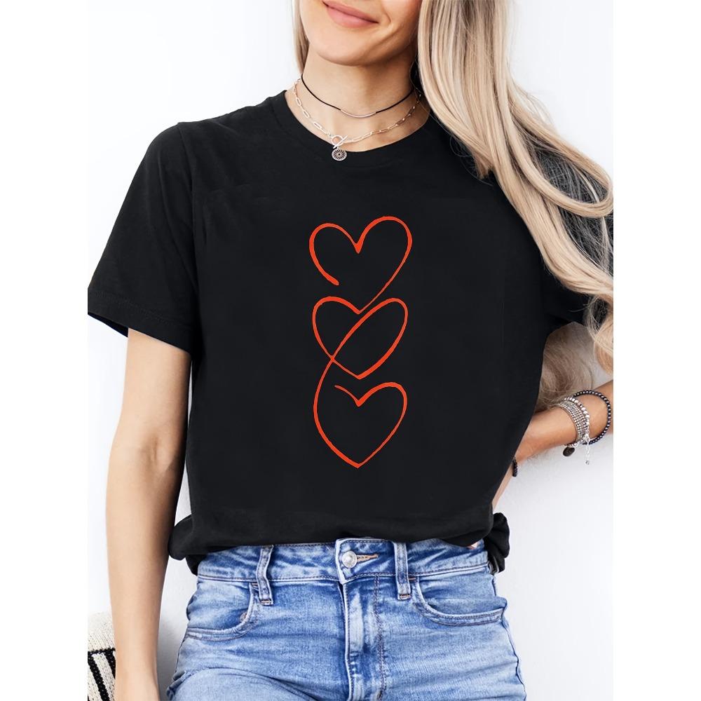 Valentine Day Women Round-neck Fashionable Casual Red Heart Pattern Romantic Style for Harajuku Sleeve Clothes S
Valentine Day Women Round-neck Fashionable Casual Red Heart Pattern Romantic Style for Harajuku Sleeve Clothes S
