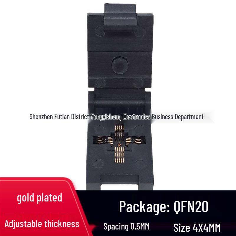 QFN20/QFN4X4-20L(0.5)/DFN20 IC Chip Burn-in and Test Socket
QFN20/QFN4X4-20L(0.5)/DFN20 IC Chip Burn-in and Test Socket