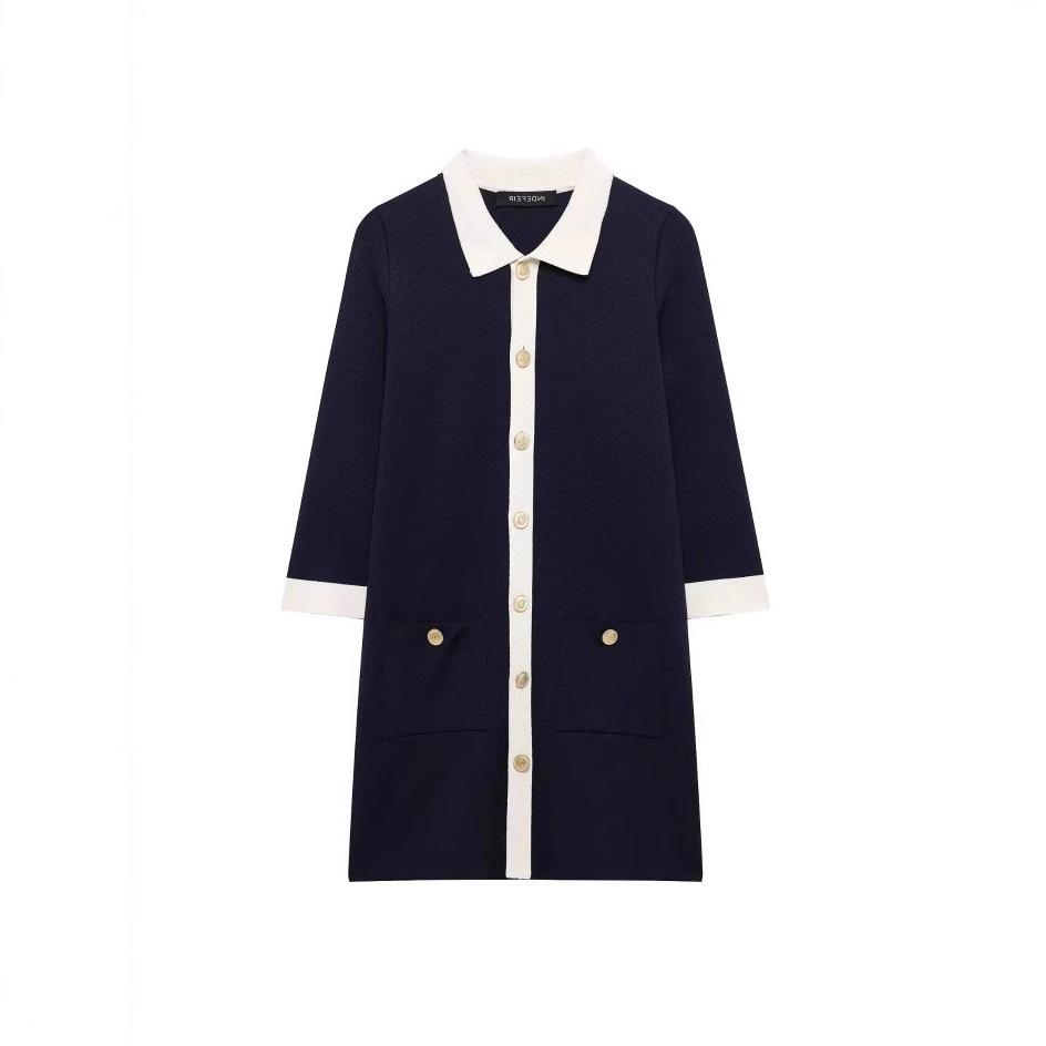 TAOP&ZA Women s Early Spring Color Block Turn-Down Collar Long Sleeve Knitted Dress Small
TAOP&ZA Women s Early Spring Color Block Turn-Down Collar Long Sleeve Knitted Dress Small
