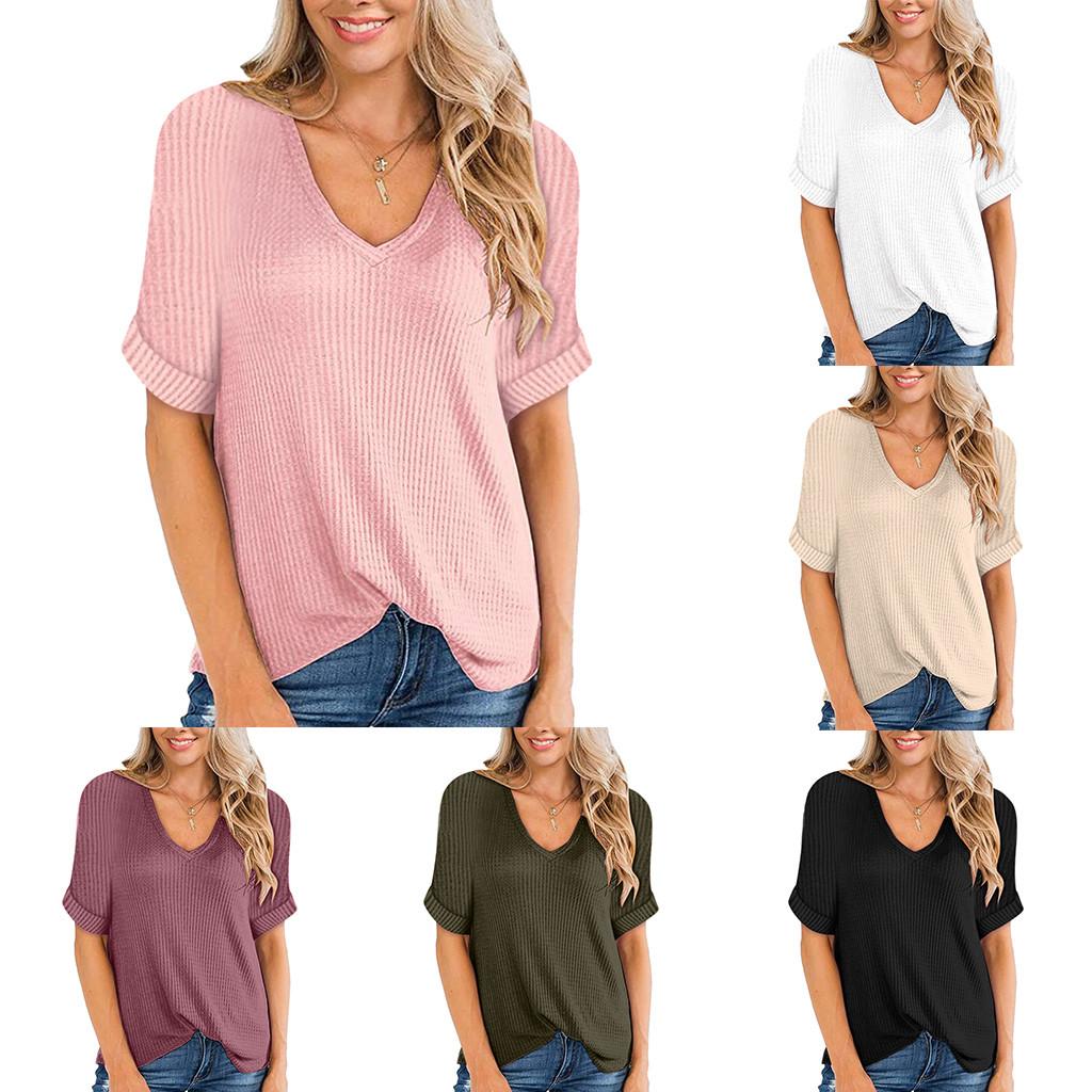 Женщины Футболка с коротким рукавом Повседневная блузка Топ Рубашка 
Женщины Футболка с коротким рукавом Повседневная блузка Топ Рубашка