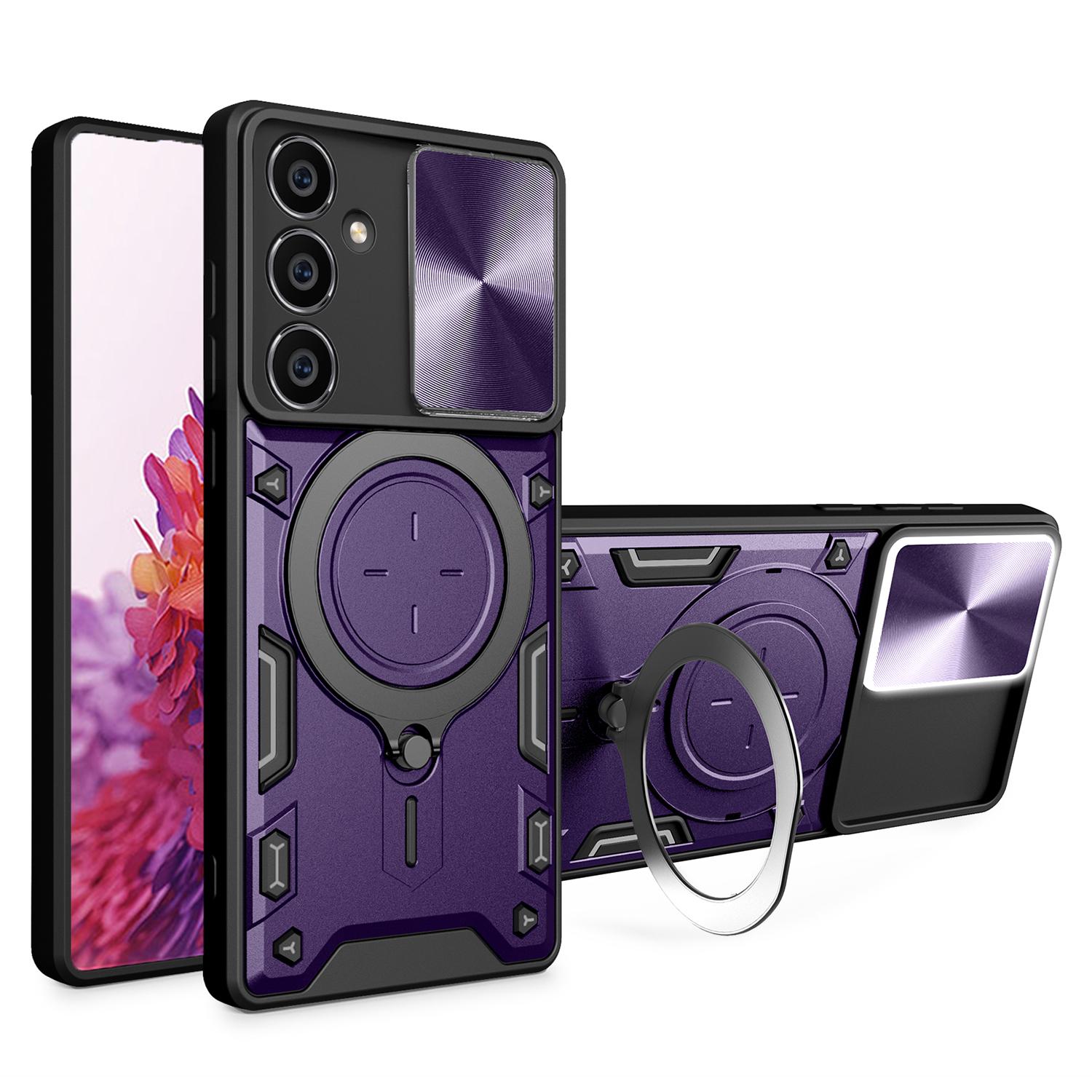 For Samsung Galaxy S23 FE Slide Lens Guard Kickstand Cover PC+TPU Drop-proof Phone Case Purple
For Samsung Galaxy S23 FE Slide Lens Guard Kickstand Cover PC+TPU Drop-proof Phone Case Purple
