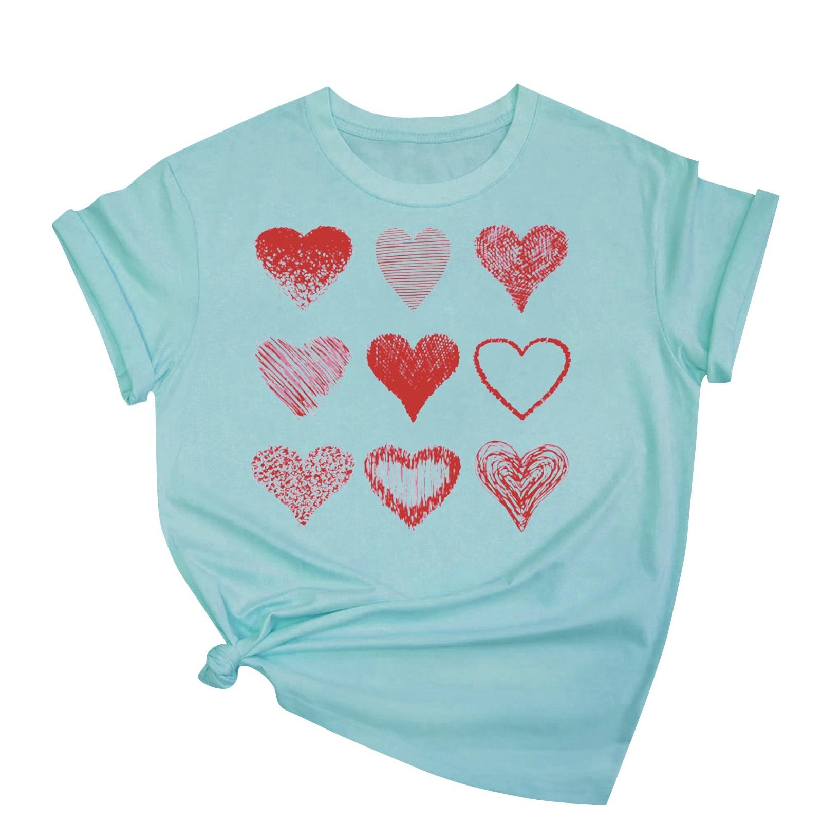 Женская повседневная свободная футболка с принтом ко Дню святого Валентина, круглый вырез, пуловер, топ с короткими рукавами XL небесно-голубой
Женская повседневная свободная футболка с принтом ко Дню святого Валентина, круглый вырез, пуловер, топ с короткими рукавами XL небесно-голубой