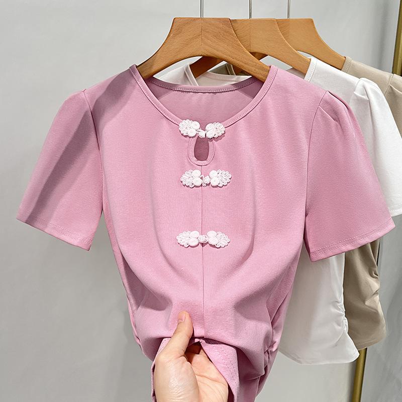 Футболка с короткими рукавами для женщин, новая женская одежда в китайском стиле, новая китайская футболка с круглым вырезом, нестандартный дизайн, разрез сверху 2XL розовый
Футболка с короткими рукавами для женщин, новая женская одежда в китайском стиле, новая китайская футболка с круглым вырезом, нестандартный дизайн, разрез сверху 2XL розовый