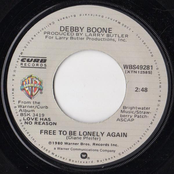 7inch Record DEBBY BOONE - Free To Be Lonely Again WBS49281 Warner Bros. Re 1980 US Folk Used
7inch Record DEBBY BOONE - Free To Be Lonely Again WBS49281 Warner Bros. Re 1980 US Folk Used