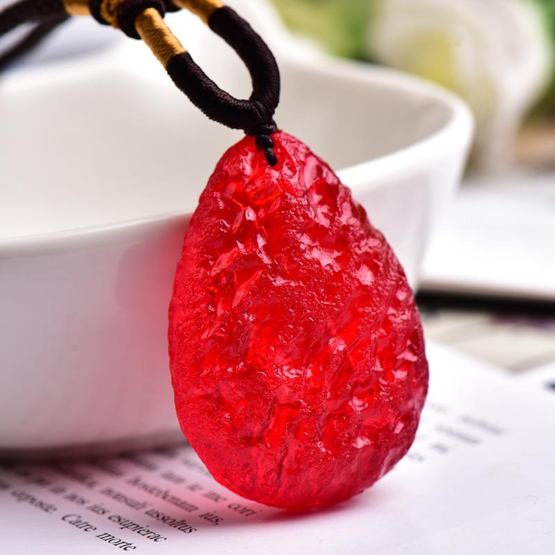 Czech meteorite lucky stone pendant necklace cotton rope pendant jewelry accessory
Czech meteorite lucky stone pendant necklace cotton rope pendant jewelry accessory