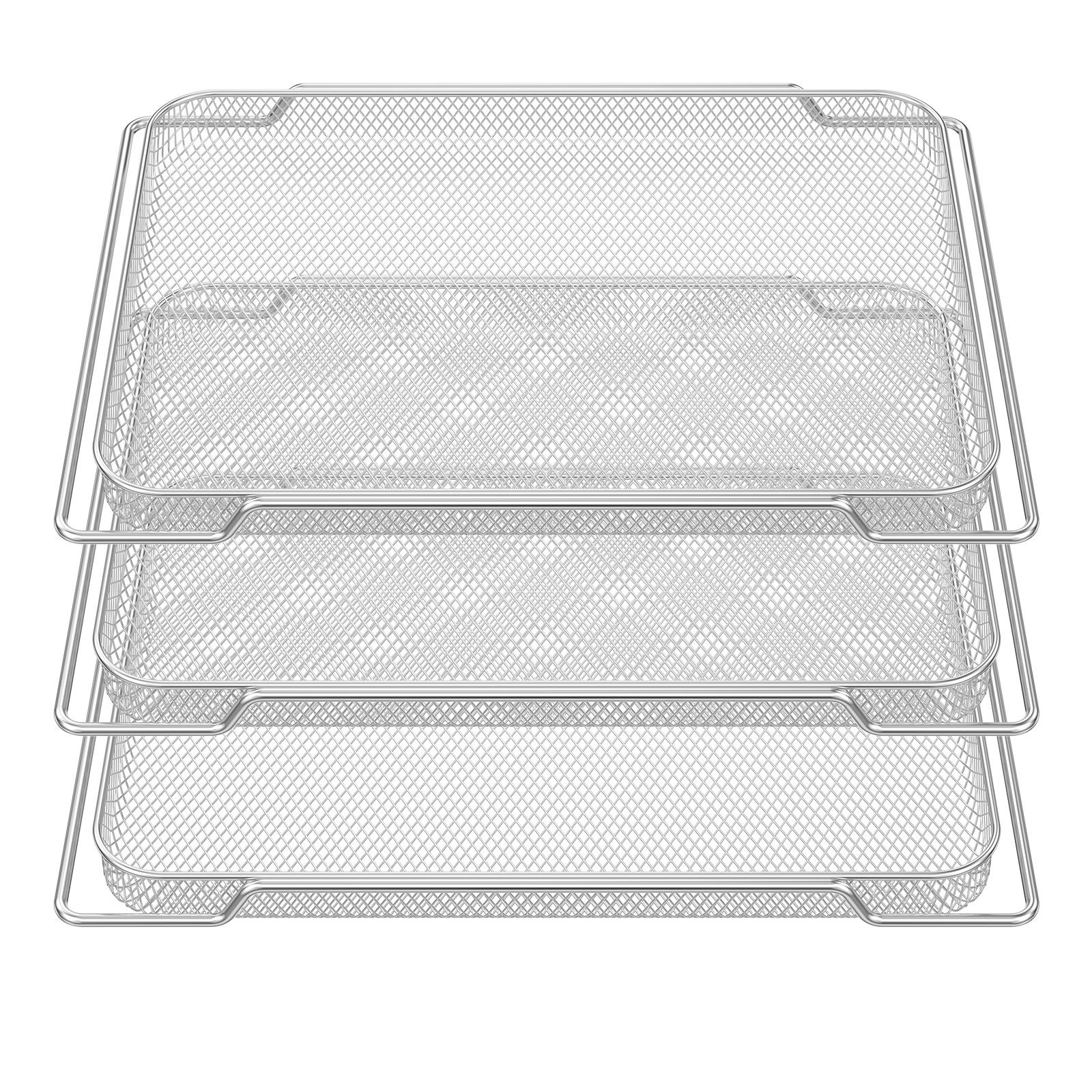 3Pcs Air Fryer Roasting Net with Handle Uniform Heating 14.7 x 10.9 x 1.1 Inch Oven Baking Tray for Roasting Meat Bacon Dried
3Pcs Air Fryer Roasting Net with Handle Uniform Heating 14.7 x 10.9 x 1.1 Inch Oven Baking Tray for Roasting Meat Bacon Dried