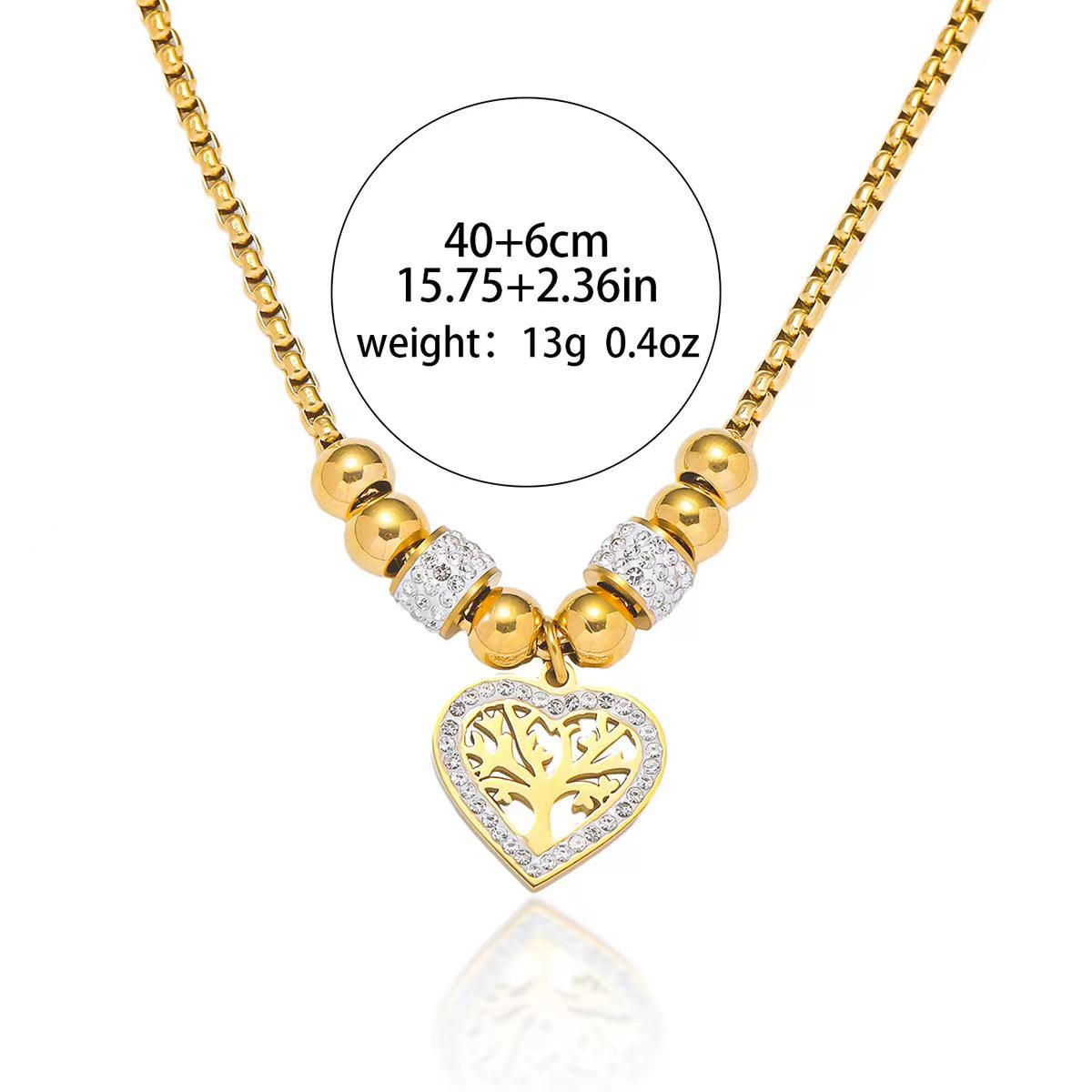 Women s European American Style Round Bead Heart Pendant Necklace with Zirconia and Tree of Life Design
Women s European American Style Round Bead Heart Pendant Necklace with Zirconia and Tree of Life Design