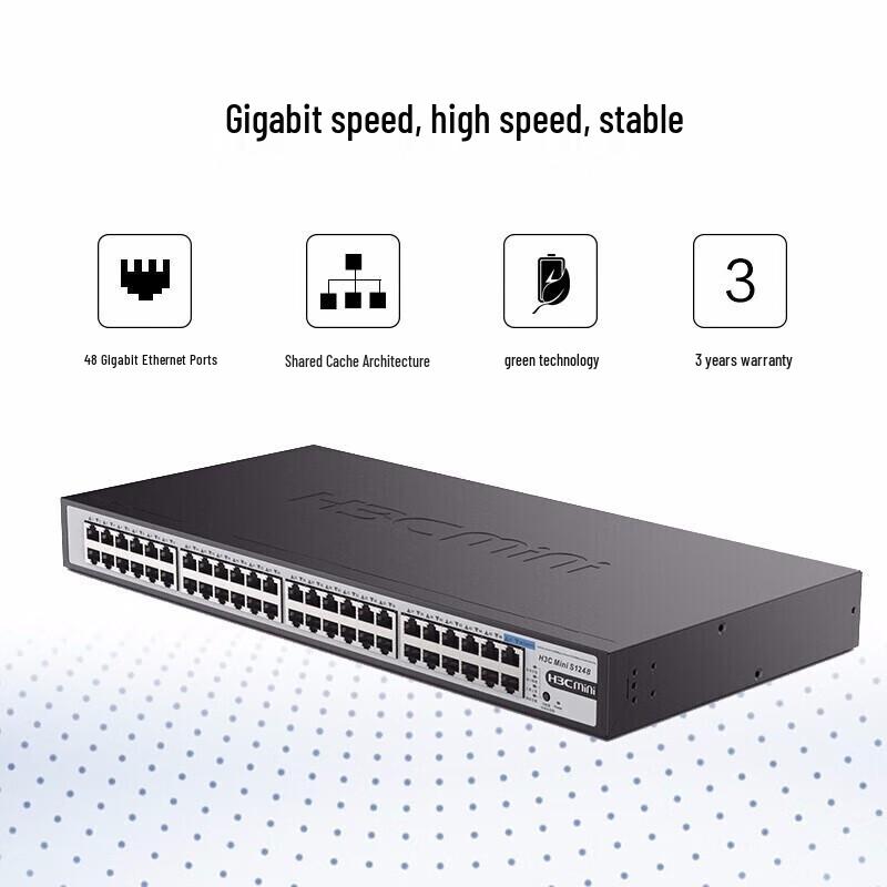 H3C Mini S1248 48-Port Gigabit Unmanaged Enterprise Switch
H3C Mini S1248 48-Port Gigabit Unmanaged Enterprise Switch